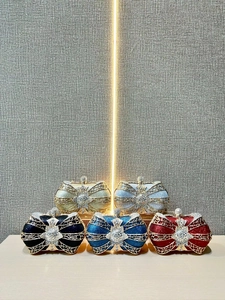 Elegant evening clutch bags for women with crystal flower and glitter mesh in five colors