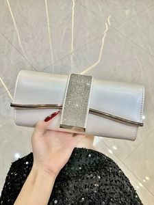 Women Rhinestone Evening Clutch Bag Elegant Banquet Handbag With Detachable Chain Strap For Wedding Party Gift