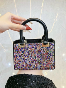 Luxury Rhinestone Evening Bag Mini Handbag Metallic Chain Crossbody Purse For Wedding Party Dinner Women Glitter Clutch