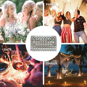 Silver rhinestone evening bag for weddings, parties, and elegant dinners for women