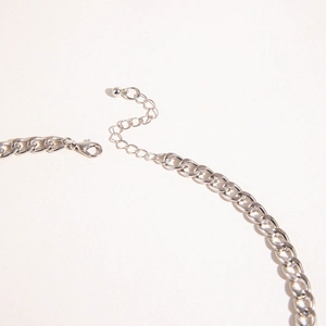 Collana a cuore con nappa d'argento alla moda con catena e chiusura regolabile