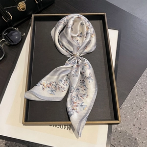 Elegant Butterfly Print Mulberry Satin Square Scarf Fashion Versatile Professional Neck Scarf For Women