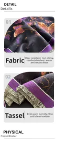 Makro-Detail von Schal mit Schmetterlingsdruck und weichen Fransen, pillingfrei Material