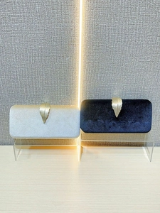Vintage velvet and python texture evening clutch bags with golden leaf buckle