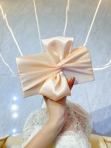 Women Elegant Satin Evening Clutch Bag Large Bowknot Pleated Party Banquet Shoulder Bag Wedding Crossbody Handbag With Chain