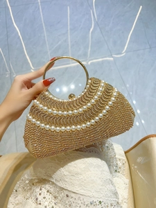 Sac de Soirée de Luxe à Strass Künstliche Perles et Glands pour Femmes Sac à Main Élégant Or Argent Noir pour Mariage Fête Banquet