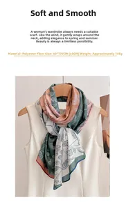 Floral print polyester beach scarf measuring 60x170cm and weighing about 145g