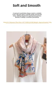 Detail of vintage paisley printed polyester scarf measuring 60x170cm on a wooden hanger