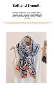 Nahaufnahme des Zebradruck-Polyesterschals 60x170cm mit tropischen Tiermustern auf Stoff