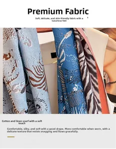 Detail von weichem Leinen-Gefühl Schal-Stoff mit glattem Fall und Zebra-Muster-Textur