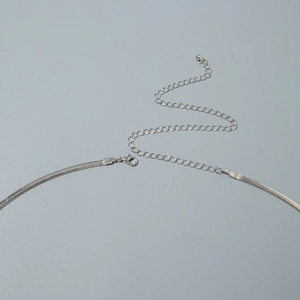 Dettaglio catena corpo serpente argento con chiusura a moschettone e maglia regolabile