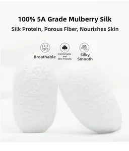 Detail of 100% Grade 5A Mulberry Silk cocoons highlighting breathable and silky fiber texture