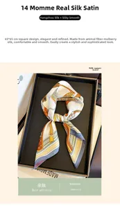 Detail of 65cm silk scarf with equestrian chain pattern and premium matte finish