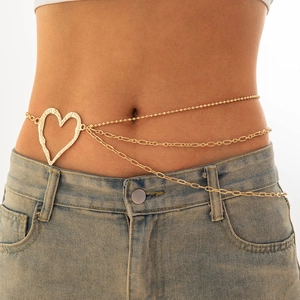 Catena In Vita Multistrato Con Pendente A Cuore Gioielli Per Il Corpo In Metallo Regolabili Per Donna