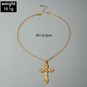 Retro hollow cross necklace with dimensions 42+5.5cm and 10.1g weight specification