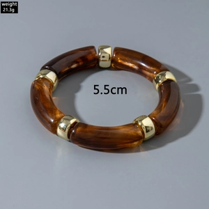 Detail view of acrylic bead bracelet with resin texture and 5.5cm inner diameter