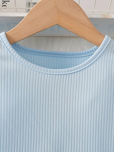 Robe en tricot bleu à manches longues pour filles avec jupe en tulle et motif cartoon