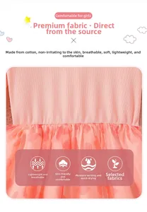 Close-up of pink long sleeve dress showing breathable cotton knit and tulle heart fabric