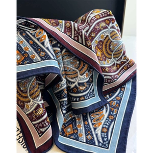 Seide Wolle Paisley Quadrat Schal mit beidseitigem Design und glatter Textur