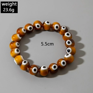 Top view of Evil Eye beaded bracelet with 5.5cm diameter and 23.6g weight details