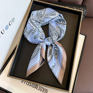 Paisley Print Square Scarf Satin Polyester Neck Scarf For Women Elegant Versatile Fashion Hair Band Bag Accessory