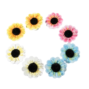 Handmade sunflower earrings set in yellow, pink, white and blue for summer beach vacations