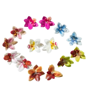 3D vlinder orchidee oorbellen in felle kleuren voor Boheemse vakantiestijl sieraden