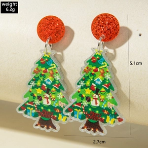 Vue détaillée de boucles de Noël avec dimensions 5,1 cm et poids de 6,2 g