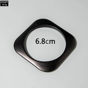 Minimalist black square acrylic bracelet featuring rounded edges and 19.2g lightweight design