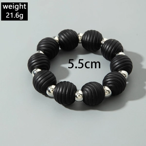 Detail view of acrylic beaded stretch bracelet showing 5.5cm diameter and 21.6g weight