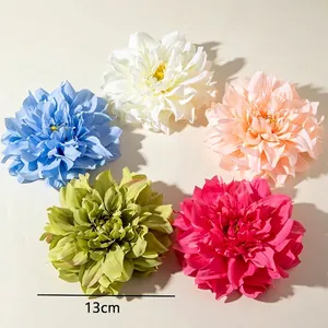 Cinq pinces à cheveux pivoine artificielle en blanc, rose, bleu et vert pour femme