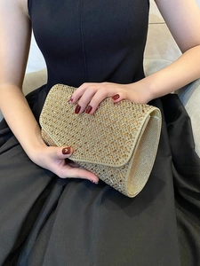 Elegant gold sparkly rhinestone clutch bag for evening parties and formal weddings