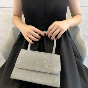 Women Fashion Sequin Evening Bag Glitter Handbag For Wedding Party Banquet Elegant Formal Clutch Bag With Metal Chain Strap
