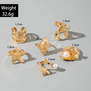 Détail montrant les dimensions intérieures et le poids de 32,6g du lot de 6 bagues