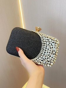 Luxurious Women Rhinestone Evening Clutch Bag Glitter Sequins Hard Shell Handbag For Wedding Party Banquet Formal Event