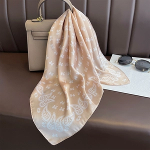 Foulard Carré Imprimé Cachemire Élégant Bandana En Satin Aspect Satin Pour Femmes Accessoire Cheveux Cou Sac