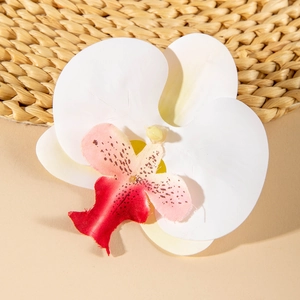 Detailed view of artificial orchid petals with realistic texture and color gradients