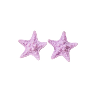 Minimalist light purple starfish resin earrings for beach ocean style summer vacation