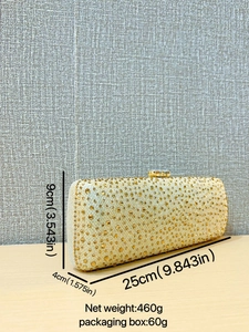Sparkly gold rhinestone clutch evening bag for women with luxury crystal clasp closure