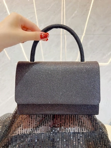 Glitter Evening Bag Elegant Sequin Small Square Handbag For Women Banquet Party Wedding With Handle And Chain