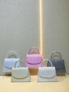Elegant rhinestone square handbags for women in five colors for evening dinner parties