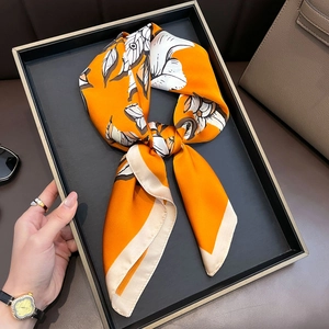 Fashion Square Scarf Floral Print Satin Like Satin Lightweight Elegant Neck Wrap For Women