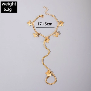 Detail of gold butterfly hand harness with 17+5cm extension and 6.3g lightweight design