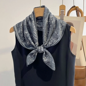 Foulard Carré Imprimé Paisley Pour Femmes Bandana Rétro Polyester Écharpe De Tête Mode Élégante