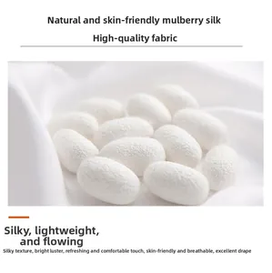 Detailed close-up of premium raw silkworm cocoons highlighting 100% natural mulberry silk texture