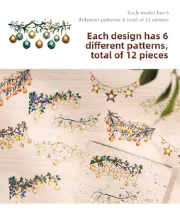 Detail showing 12 laser-etched stickers with bulb and vine motifs for DIY journals