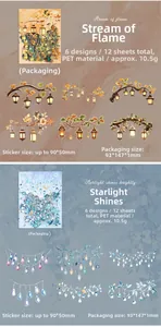 Detailed comparison of PET laser stickers in flame and starlight series for journaling