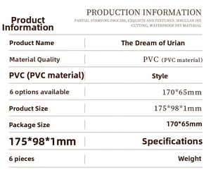Tabella delle specifiche per adesivi decorativi floreali in PVC PET Dream of Urian