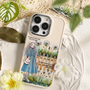 Artistic anime girl and flower garden printed soft silicone iPhone case for women