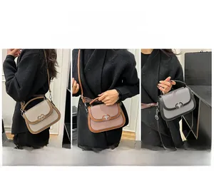 Three-way carry leather saddle bag shown as shoulder, crossbody and handbag
